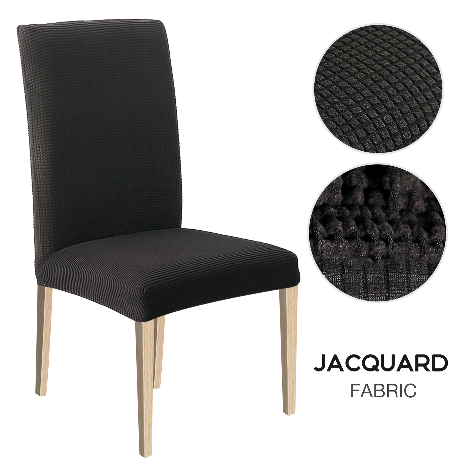 High Stretch Dining Chair Cover, 1/2/4/6pcs Jacquard Spandex Slipcover
