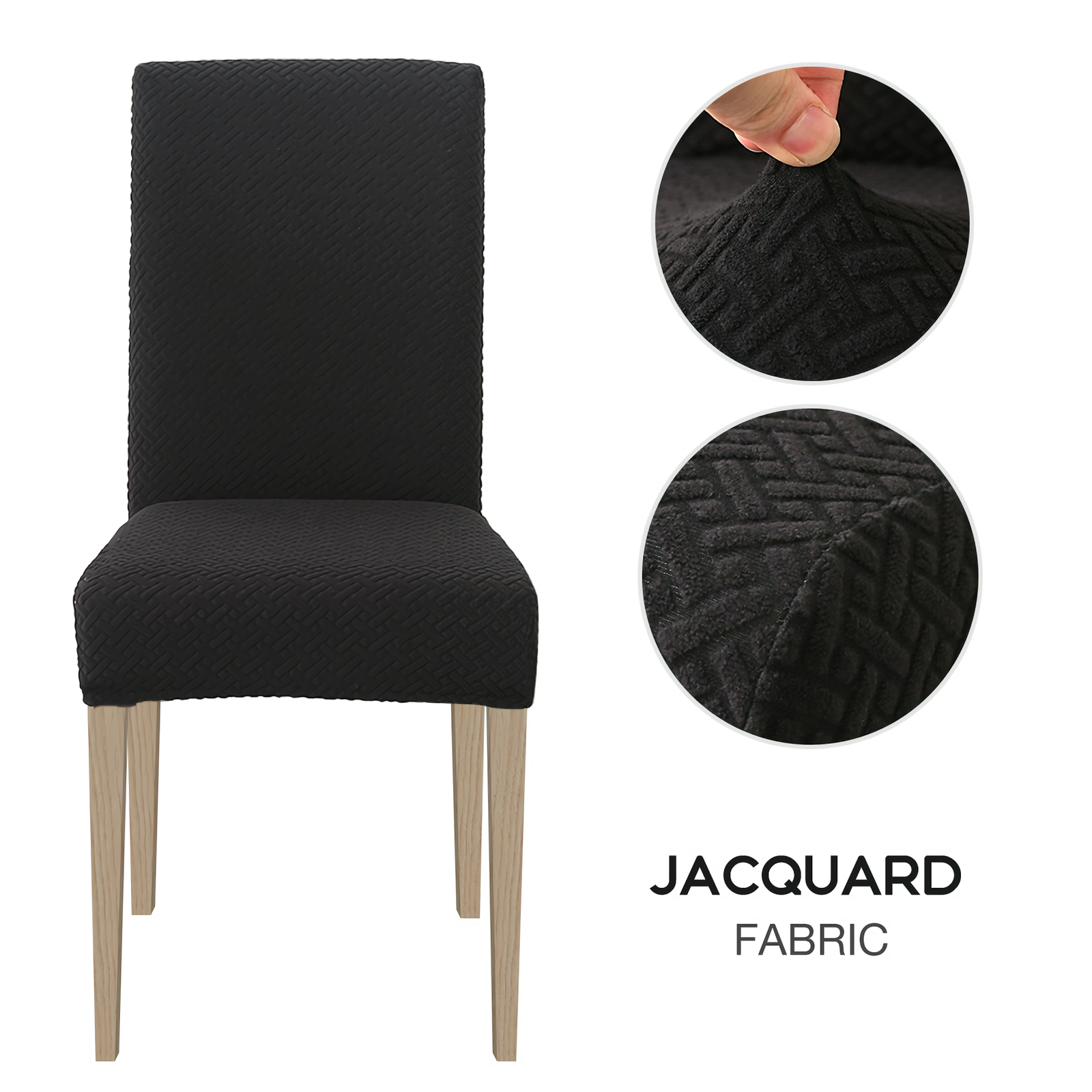 High Stretch Dining Chair Cover, 1/2/4/6pcs Jacquard Spandex Slipcover