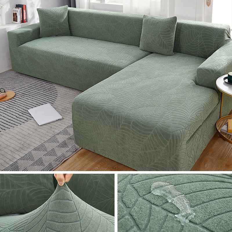 Waterproof Sofa Covers for 1/2/3/4 Seater Jacquard Solid Couches Elastic L Shaped Sofa Cover for Living Room Armchair and Couch