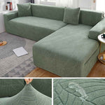 Waterproof Sofa Covers for 1/2/3/4 Seater Jacquard Solid Couches Elastic L Shaped Sofa Cover for Living Room Armchair and Couch