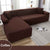 Waterproof Sofa Cover for Living Room - Elastic Solid L Shaped Corner Sofa Cover - Fits 1/2/3/4 Seater Sofa, Couch, Armchair