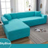 Waterproof Sofa Cover for Living Room - Elastic Solid L Shaped Corner Sofa Cover - Fits 1/2/3/4 Seater Sofa, Couch, Armchair