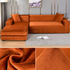 Stretchable Thick Velvet Sofa Cover for L Shaped Corner Sofa in Living Room Fits 1/2/3/4 Seater Couches