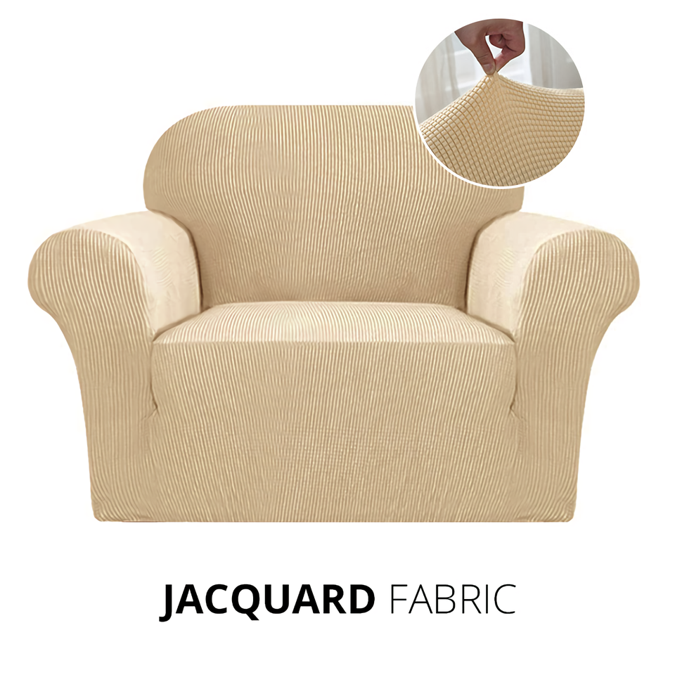 KAS Armchair Cover 4-Styles Elastic Sofa Cover Couch Covers for Living Room Stretchable Slipcover for Chairs - 1 Seater Chair Slip Cover