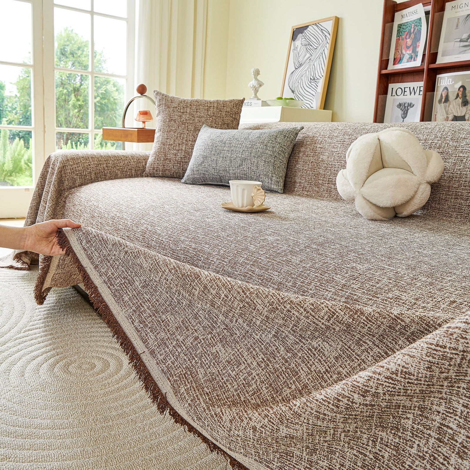Decorative Furniture Protector Sofa Throw Cover for Loveseat, Sofa & Sectional Couch