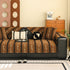 Non-Slip Sofa Cover with Thick Chenille Texture Woven Stripe Couch Protector Throw