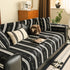 Non-Slip Sofa Cover with Thick Chenille Texture Woven Stripe Couch Protector Throw