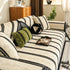 Non-Slip Sofa Cover with Thick Chenille Texture Woven Stripe Couch Protector Throw