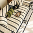 Non-Slip Sofa Cover with Thick Chenille Texture Woven Stripe Couch Protector Throw