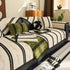 Non-Slip Sofa Cover with Thick Chenille Texture Woven Stripe Couch Protector Throw