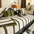 Non-Slip Sofa Cover with Thick Chenille Texture Woven Stripe Couch Protector Throw