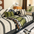 Non-Slip Sofa Cover with Thick Chenille Texture Woven Stripe Couch Protector Throw