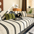 Non-Slip Sofa Cover with Thick Chenille Texture Woven Stripe Couch Protector Throw
