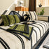 Non-Slip Sofa Cover with Thick Chenille Texture Woven Stripe Couch Protector Throw