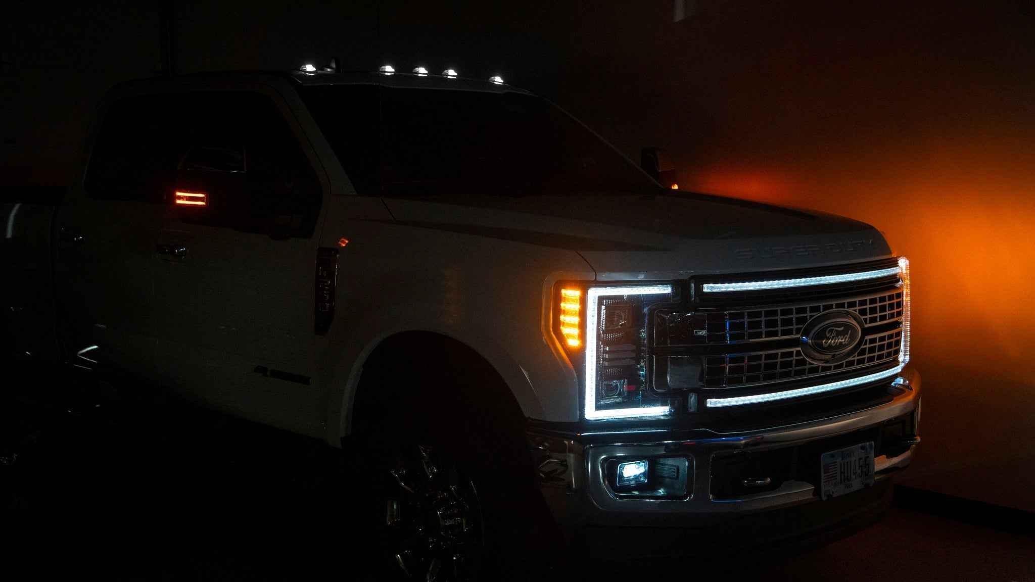 OLM Cab Light Replacement Set (Smoke Lens/White Light) - 2017-2022 Ford Super Duty F250/F350