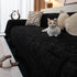 Chenille Sofa Cover Throw Blanket, Woven Textured Minimalist Wabi-Sabi Couch Cover