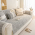 Soft Chenille Sectional Sofa Cover with Pom Pom Trim – Non-Slip Couch Protector