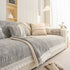Soft Chenille Sectional Sofa Cover with Pom Pom Trim – Non-Slip Couch Protector