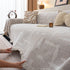 Chenille Sofa Cover Throw Blanket, Woven Textured Minimalist Wabi-Sabi Couch Cover