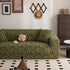 Plush Fleece Stretch Sofa Cover, Super Soft Textured Geometric Couch Slipcover