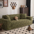 Plush Fleece Stretch Sofa Cover, Super Soft Textured Geometric Couch Slipcover