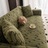 Plush Fleece Stretch Sofa Cover, Super Soft Textured Geometric Couch Slipcover