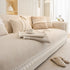 Soft Chenille Sectional Sofa Cover with Pom Pom Trim – Non-Slip Couch Protector