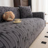 Plush Fleece Stretch Sofa Cover, Super Soft Textured Geometric Couch Slipcover
