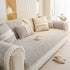 Soft Chenille Sectional Sofa Cover with Pom Pom Trim – Non-Slip Couch Protector