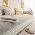 Soft Chenille Sectional Sofa Cover with Pom Pom Trim – Non-Slip Couch Protector
