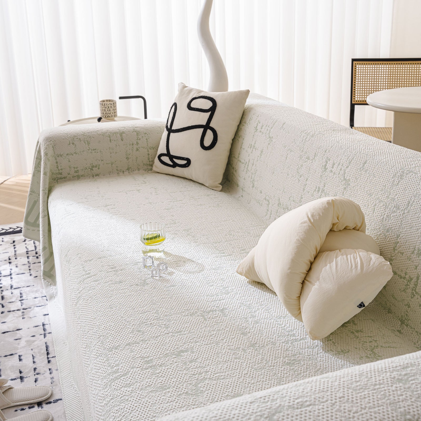 Modern Light Luxury Silky Smooth Couch Throw Protector, Washable Furniture Protector