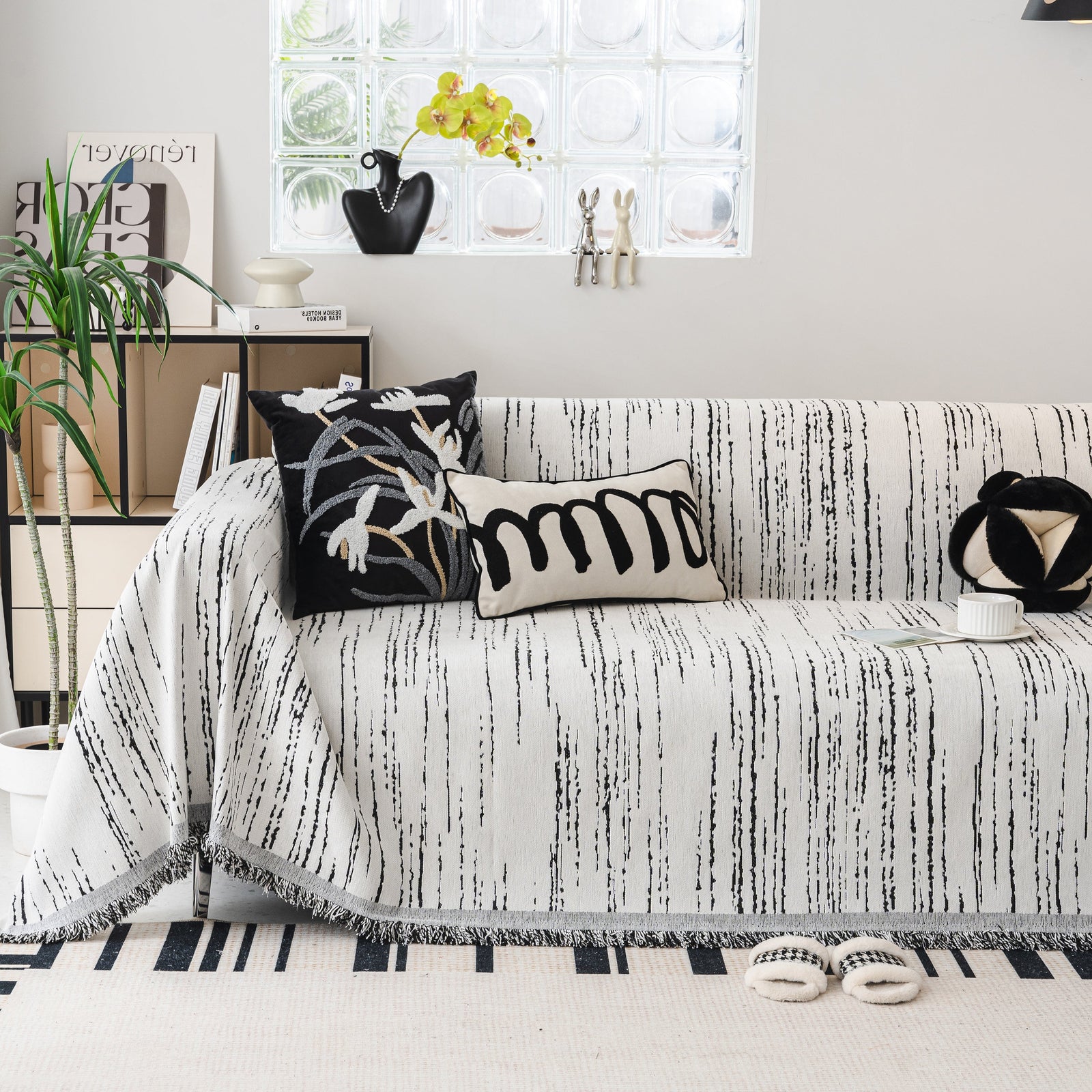 Slip Covers for Sofas, Sofa Throw Cover Soft Chenille Sofa Bed Cover, L Shaped Sectional Couch Covers