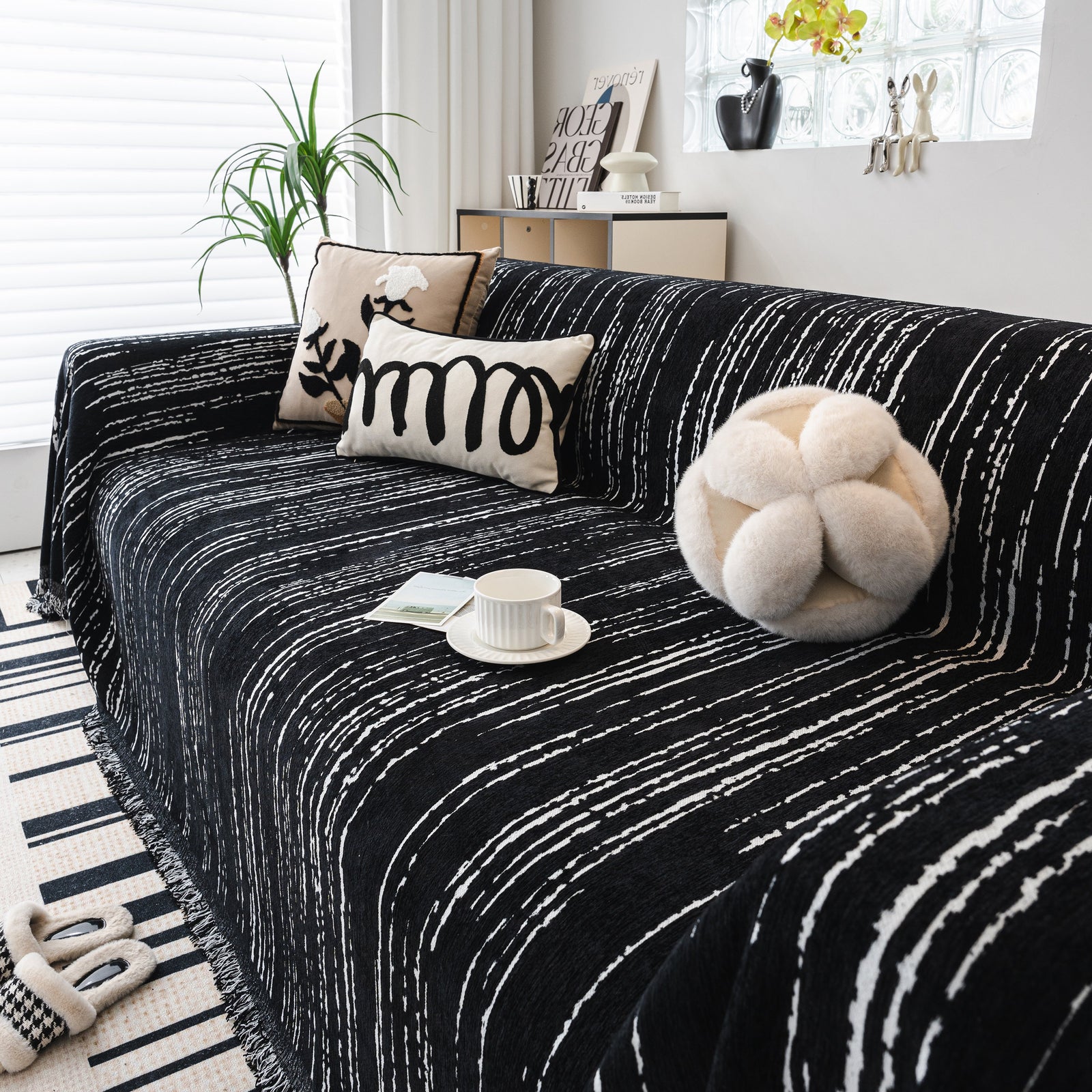 Slip Covers for Sofas, Sofa Throw Cover Soft Chenille Sofa Bed Cover, L Shaped Sectional Couch Covers