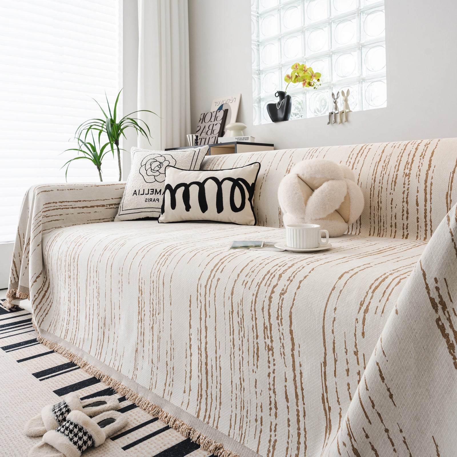Slip Covers for Sofas, Sofa Throw Cover Soft Chenille Sofa Bed Cover, L Shaped Sectional Couch Covers