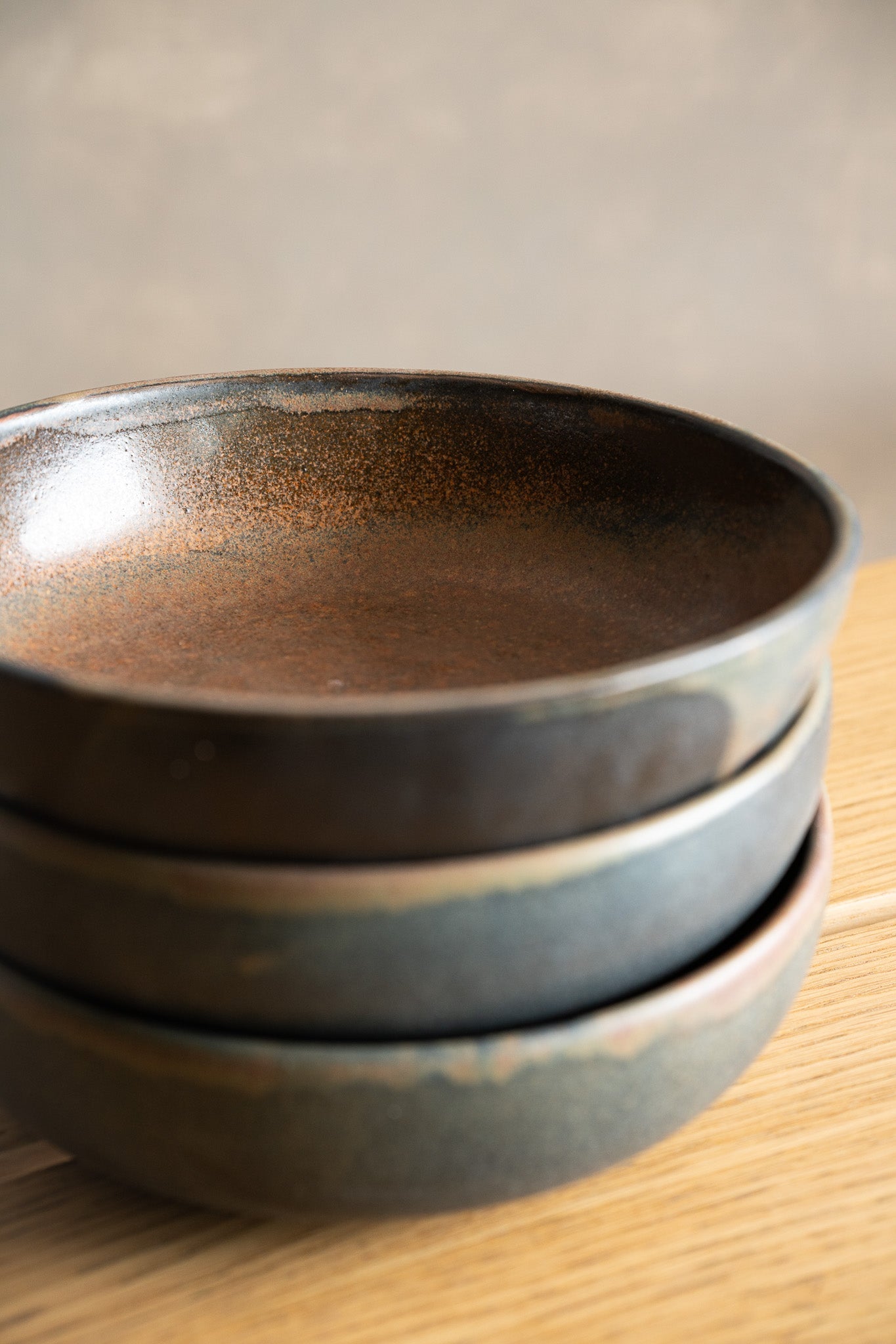 Rust Stoneware Pasta Bowl