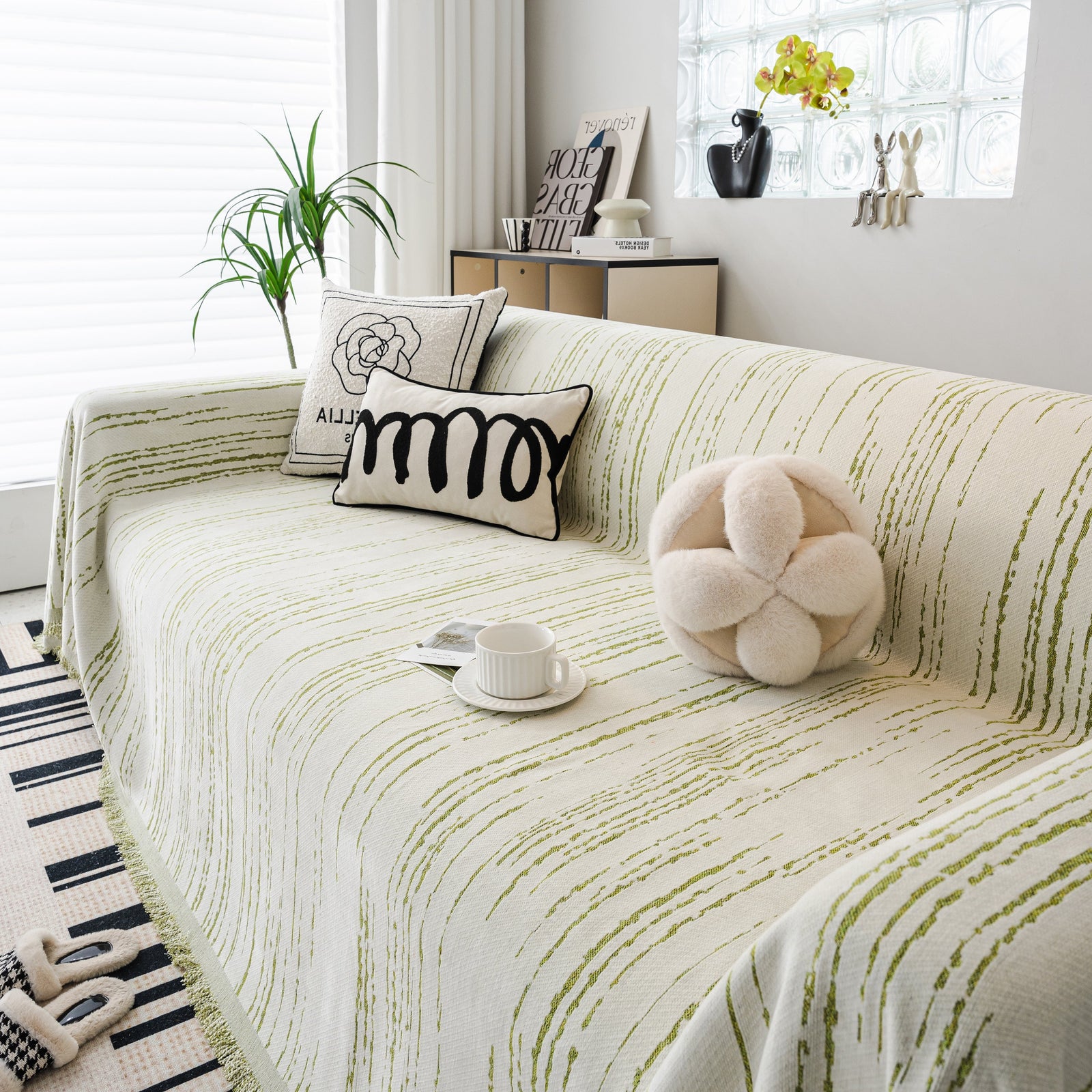 Slip Covers for Sofas, Sofa Throw Cover Soft Chenille Sofa Bed Cover, L Shaped Sectional Couch Covers