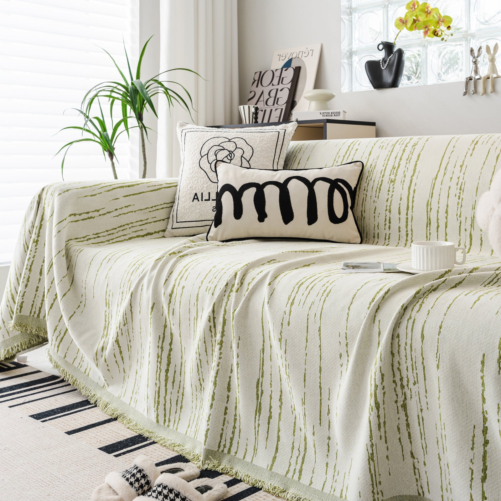 Slip Covers for Sofas, Sofa Throw Cover Soft Chenille Sofa Bed Cover, L Shaped Sectional Couch Covers