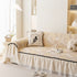Leaf Jacquard Sofa Cover with Ruffle Skirt – Non-Slip Couch Protector with Sheer Hem
