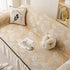 Leaf Jacquard Sofa Cover with Ruffle Skirt – Non-Slip Couch Protector with Sheer Hem