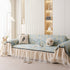 Leaf Jacquard Sofa Cover with Ruffle Skirt – Non-Slip Couch Protector with Sheer Hem