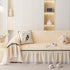 Leaf Jacquard Sofa Cover with Ruffle Skirt – Non-Slip Couch Protector with Sheer Hem