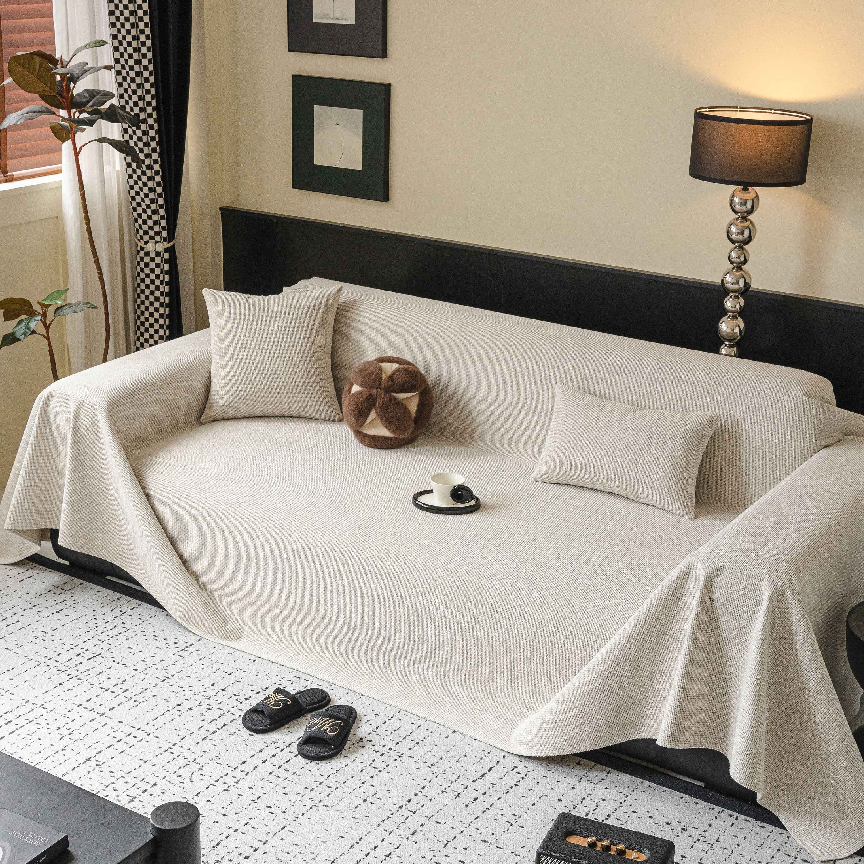 Waterproof Couch Throw Cover for Dogs, Non Slip Slipcover for Leather Fabric Sofa