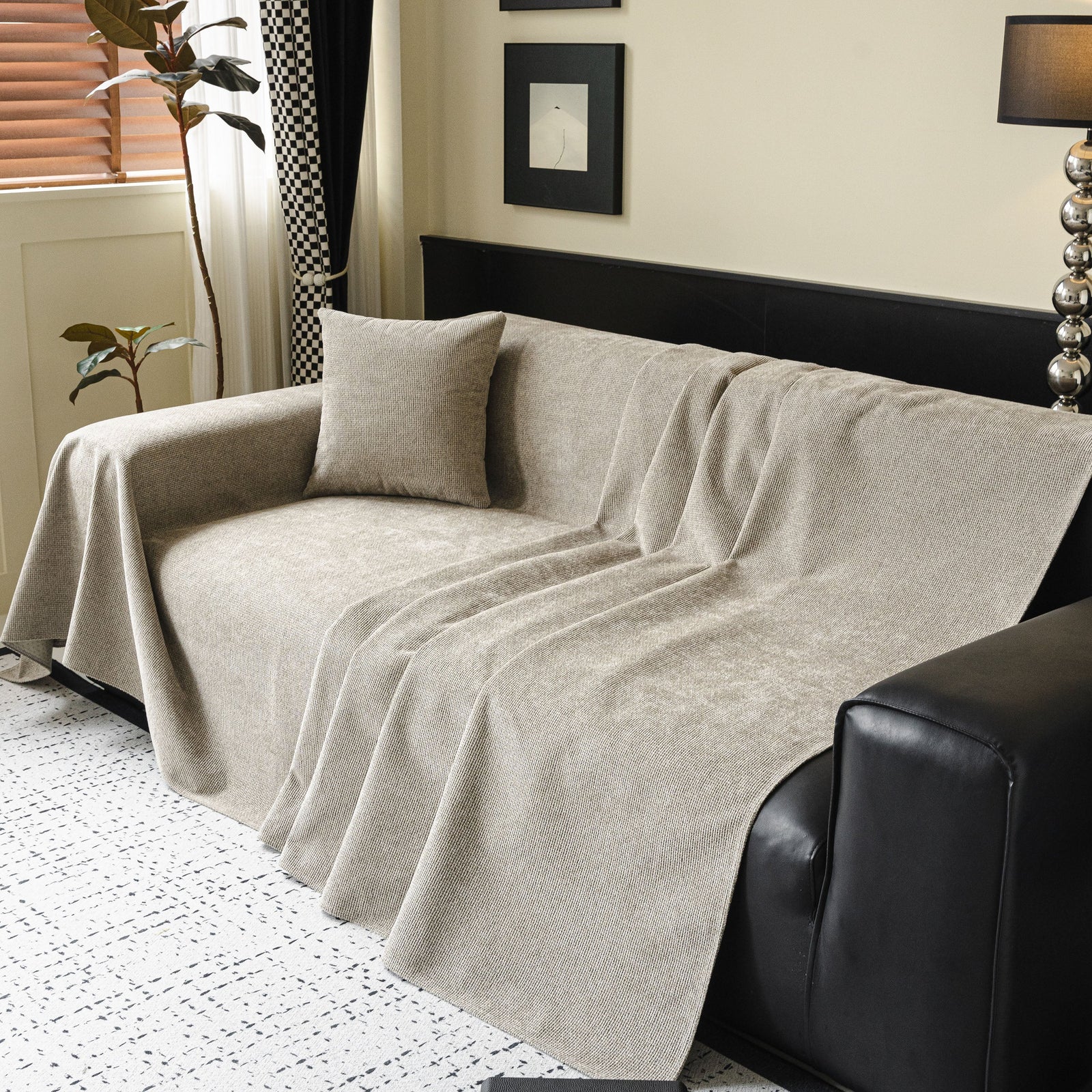 Waterproof Couch Throw Cover for Dogs, Non Slip Slipcover for Leather Fabric Sofa