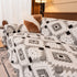 Bohemian Tufted Sofa Cover, Soft Sherpa Fleece Throw Blanket with 3D Aztec Geometric