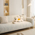 Ribbed Washable Sofa Cover, High Stretch Striped Couch Slipcover with Tie Straps
