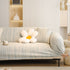 Ribbed Washable Sofa Cover, High Stretch Striped Couch Slipcover with Tie Straps