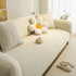 Ribbed Washable Sofa Cover, High Stretch Striped Couch Slipcover with Tie Straps