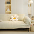 Ribbed Washable Sofa Cover, High Stretch Striped Couch Slipcover with Tie Straps
