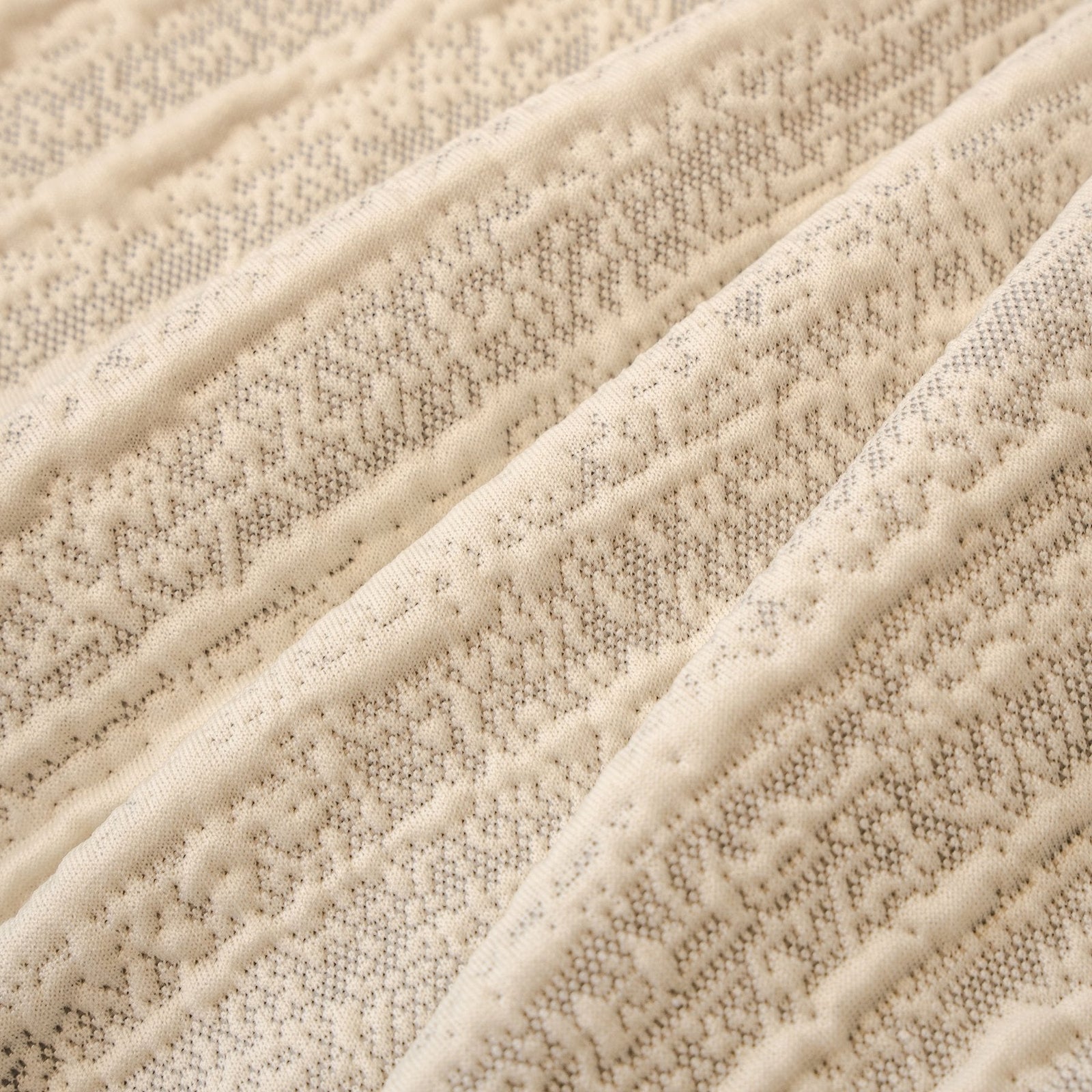 Ribbed Washable Sofa Cover, High Stretch Striped Couch Slipcover with Tie Straps