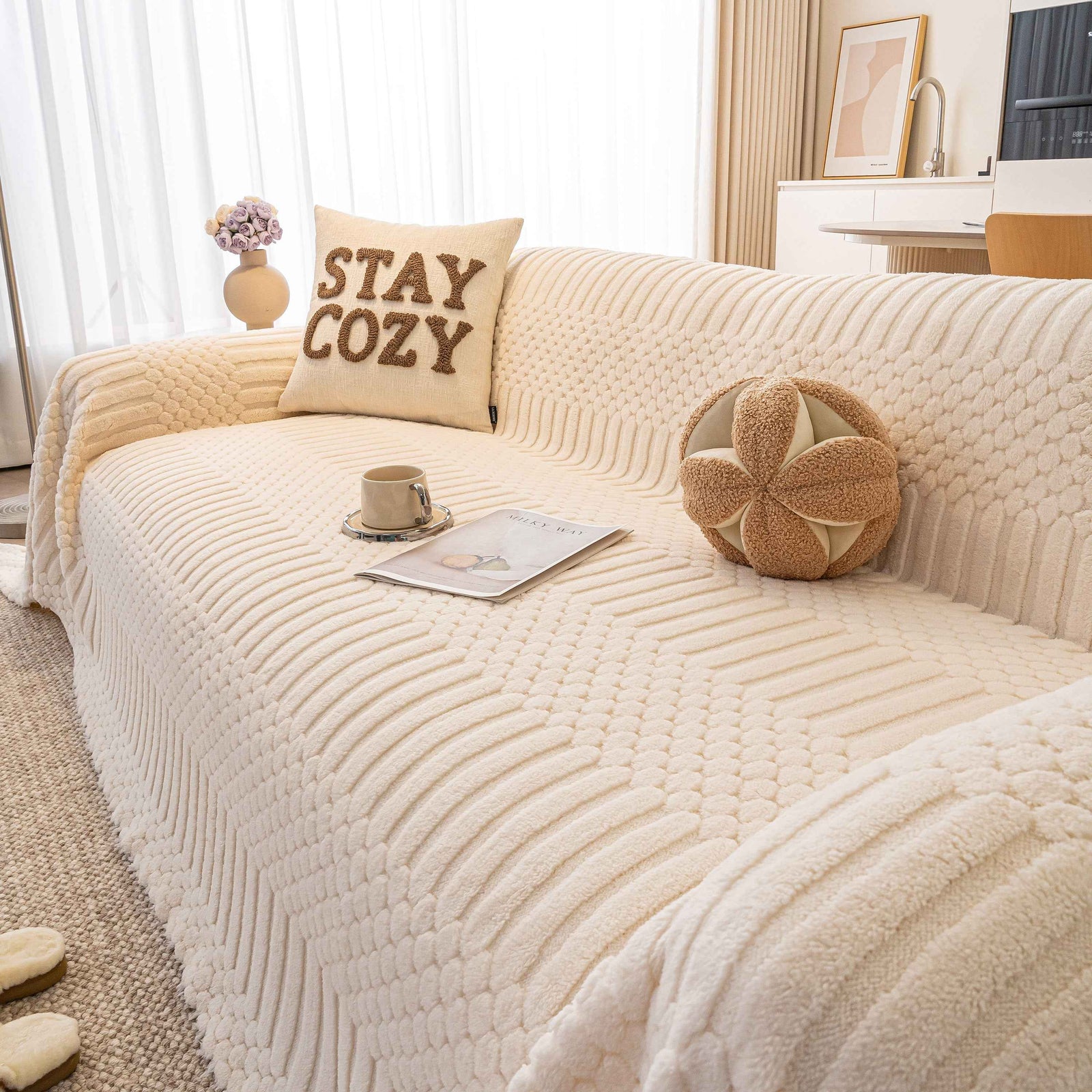 Boho 3D Geometric Throw Blanket for Couch, Luxurious Velvety Plush Fleece Sofa Cover